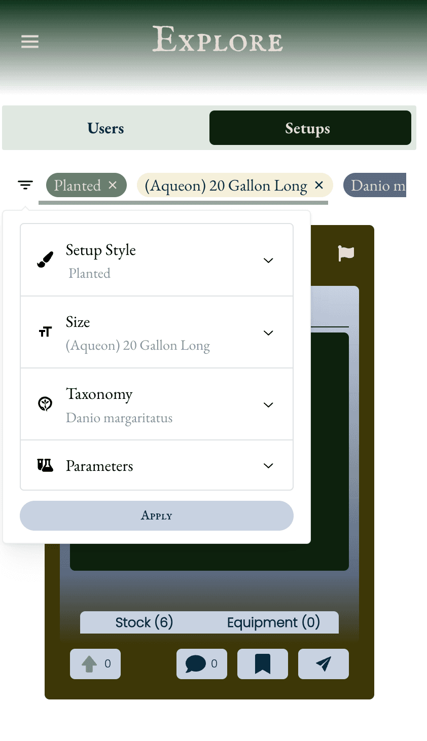 setup query filter example